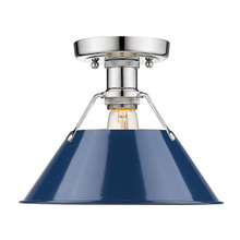  3306-FM CH-NVY - Orwell CH Flush Mount in Chrome with Matte Navy shade